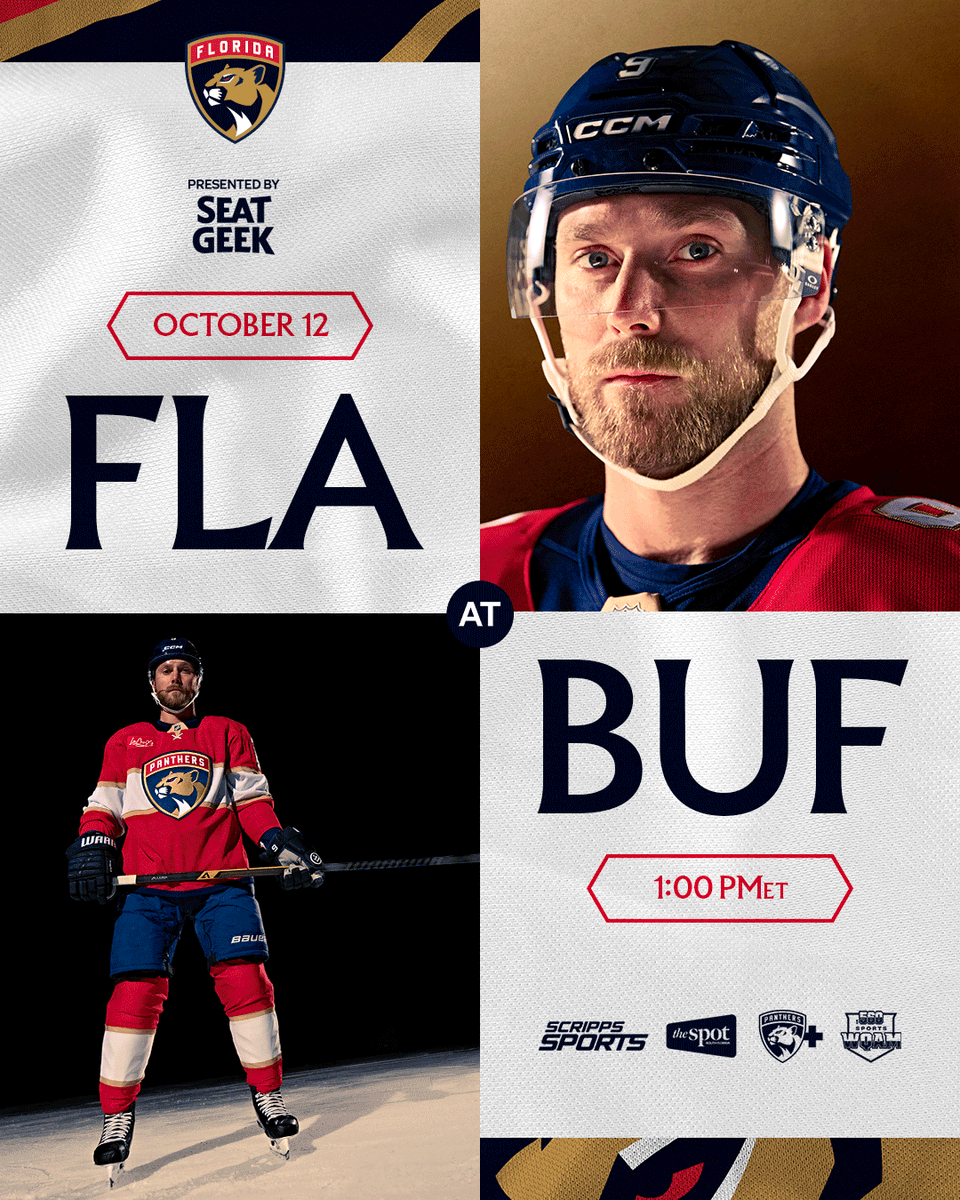 FlaPanthers's tweet photo. A Monday matinee in Buffalo 👊 https://t.co/KBA36iu1Pk