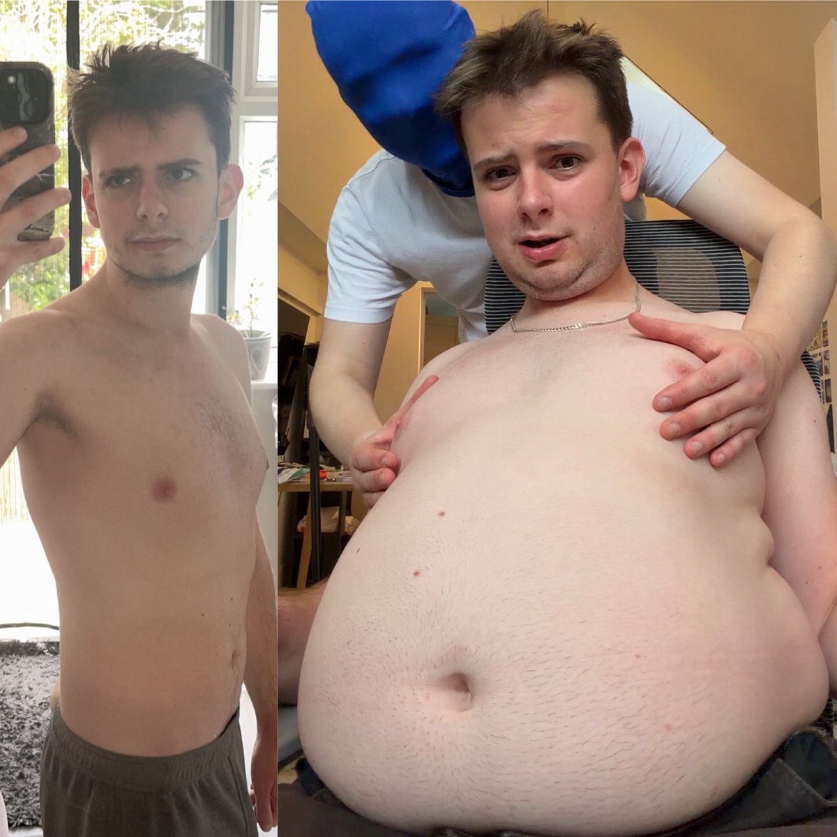 Hanselblimp's tweet photo. Just 108 pounds, not that much difference 🐷🫃🏻😈 https://t.co/5qoDQ3M13j