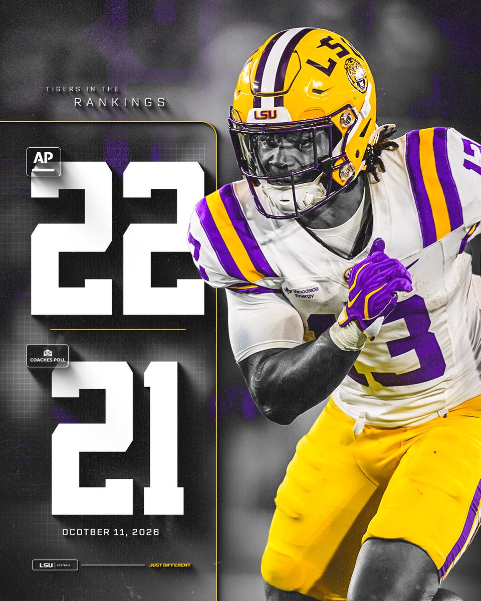 LSUfootball's tweet photo. Week 6 Rankings https://t.co/qiQbTbKnz6