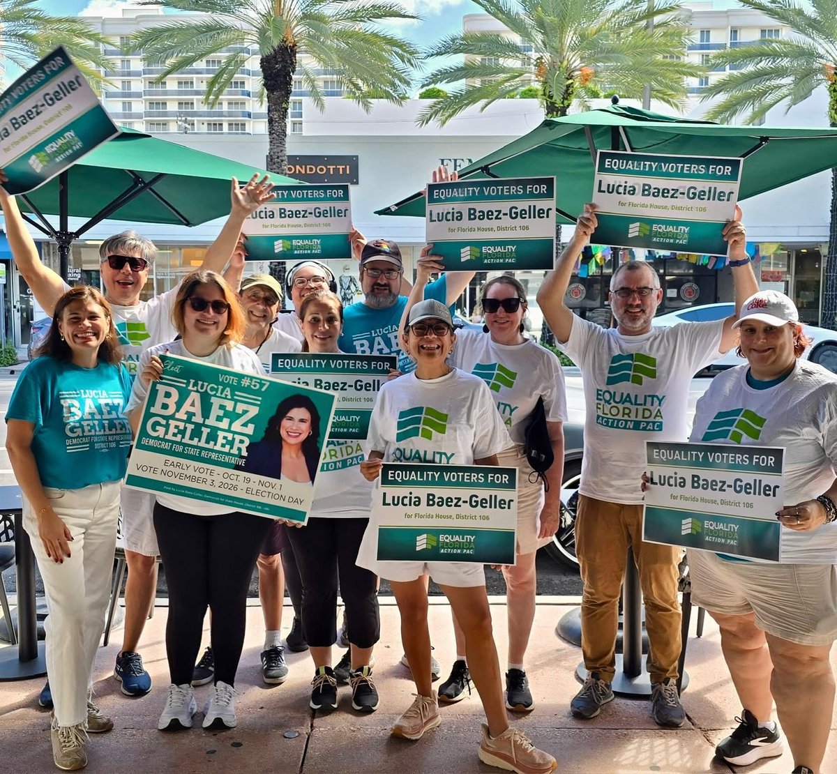 luciabaezgeller's tweet photo. Thank you to @equalityfl for joining us this morning for canvassing in Surfside and throughout District 106! Our campaign is knocking on doors, calling our neighbors, and talking about the issues facing our community. Let’s keep the momentum going! Click here to join us: https://t.co/gDfvV48nxV  #TeamBaezGeller