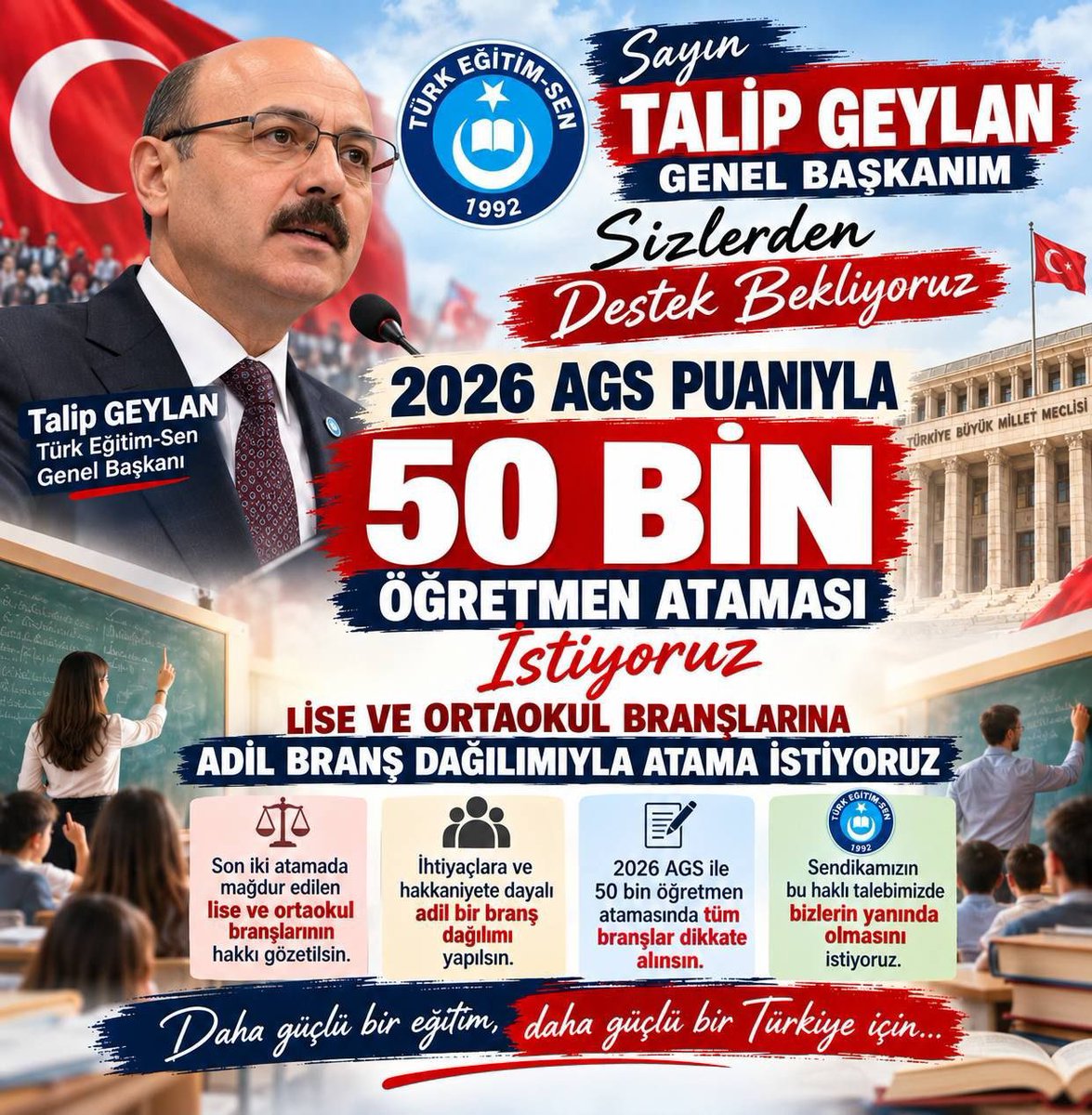 History0853's tweet photo. Sayın @TalipGeylan06 başkanım adil branş dağılımlı 50 bin atamaya destek olmanızı bekliyoruz. @dbdevletbahceli @PrfDrFilizKilic @KarakayaMevlut @erkanakcay45 

#TürkmenbeyiAgs50Bin https://t.co/ePOTnC3uD6