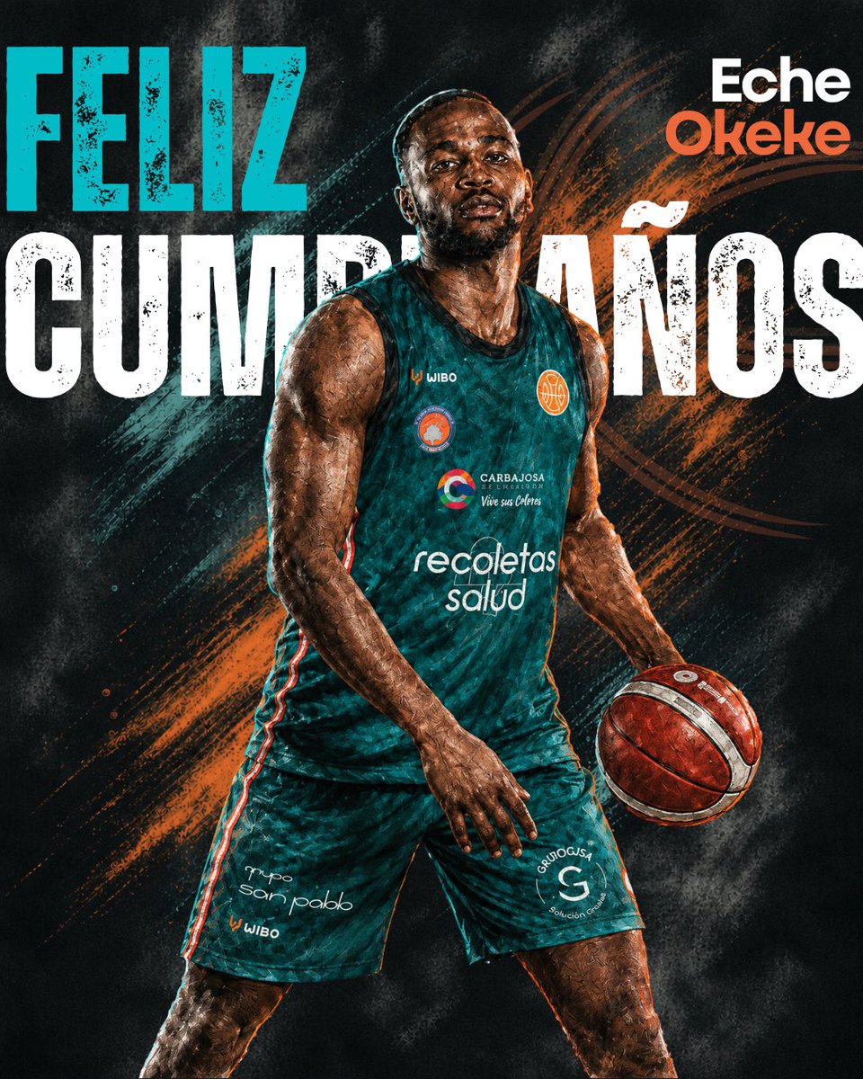 CBAtlCarbajosa's tweet photo. 🎂🎉 ¡FELIZ CUMPLEAÑOS, ECHE! 🩵

No nos olvidábamos… Eche Okeke celebra su cumpleaños y una nueva victoria del equipo 🏀

En este inicio de temporada ya nos ha dejado muestras de todo lo que aporta al equipo y estamos seguros de que nos esperan muchas alegrías juntos 💪🔥 https://t.co/NbfwazrONP