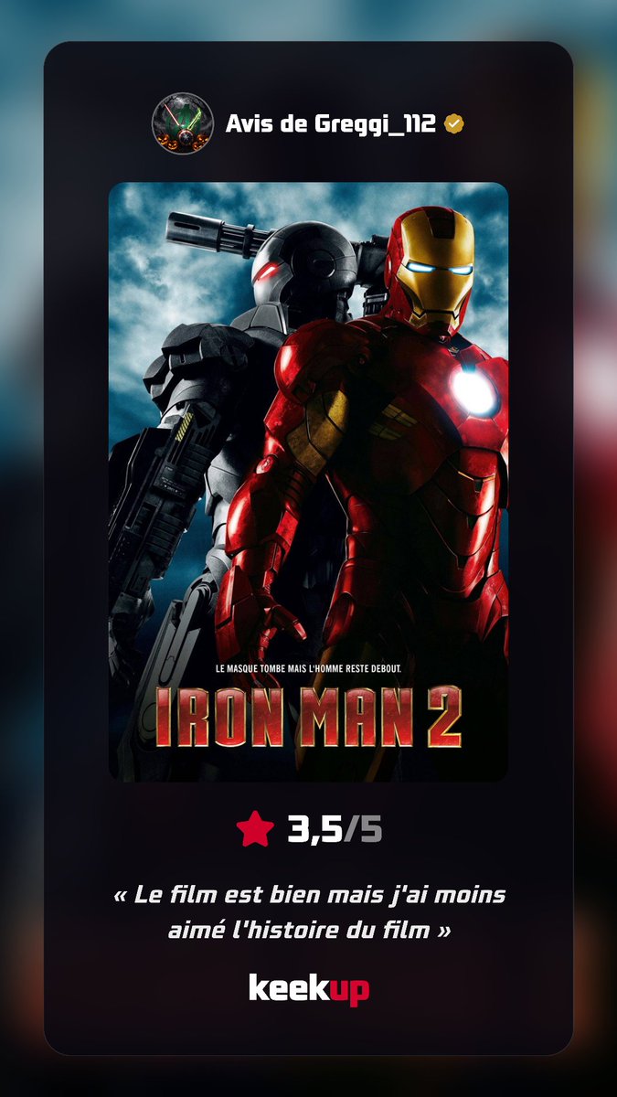 Greggi_112's tweet photo. Mon avis pour Iron Man 2
https://t.co/vFM8MIKHM6 https://t.co/7YCrKnGxGk