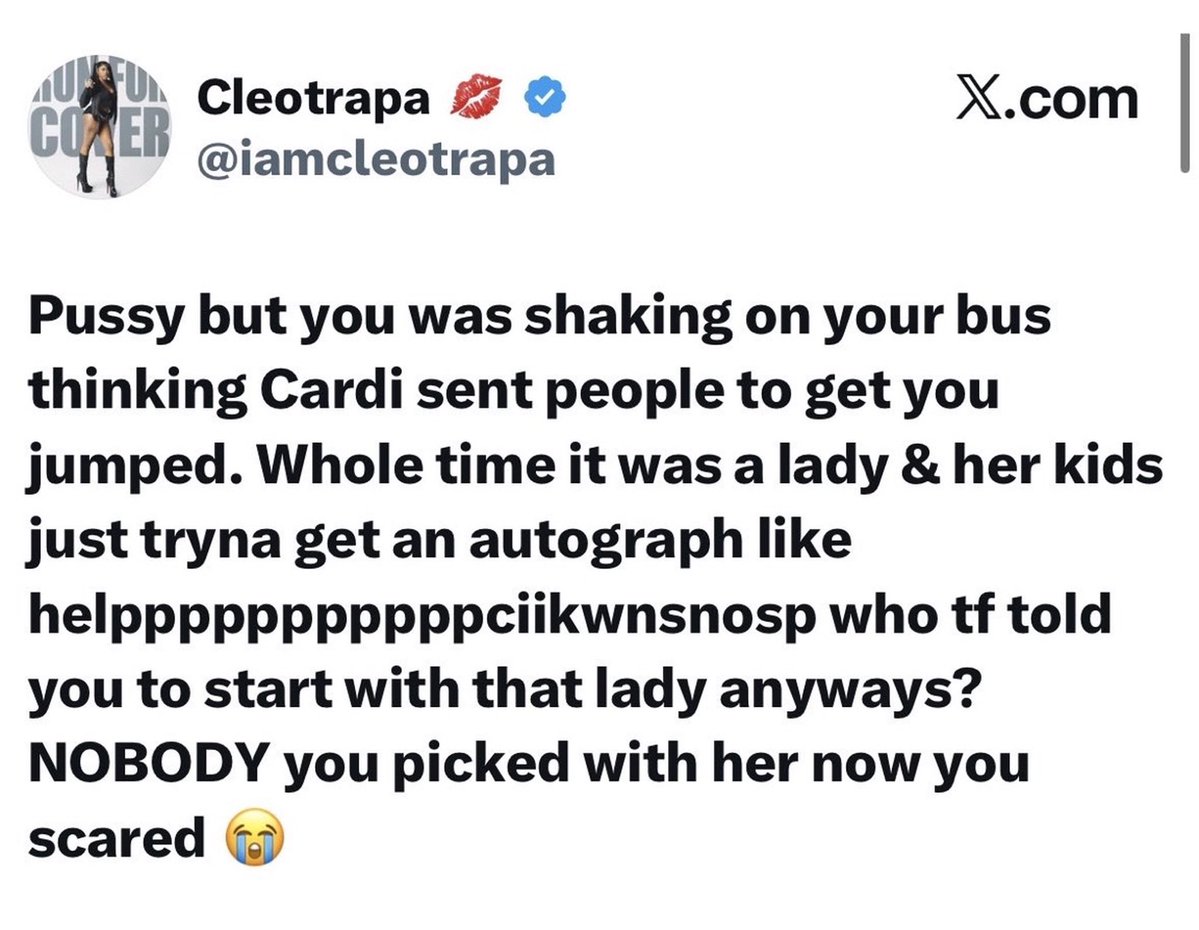 itsKenBarbie's tweet photo. “Ice not scared of Cardi”….

Mind you, this is from her on friends mouth,  not mine https://t.co/vJz1LrOlEh