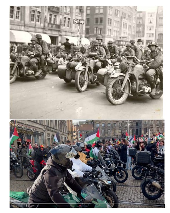 Mirjam152's tweet photo. Amsterdam 1940 en Amsterdam 2026
1940: Moordlust omdat Joden geen eigen land hebben. 
2026: Moordlust omdat Joden wel een eigen land hebben. 

In beide gevallen liet de Nederlandse overheid de Joden in de steek. Hoe heb ik ooit kunnen denken dat het NU anders zou zijn.