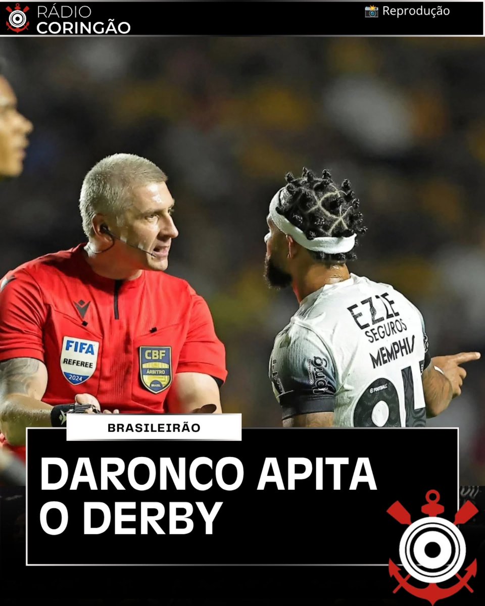 radiocoringao's tweet photo. Corinthians reencontra o polêmico Anderson Daronco em derby decisivo

A CBF escalou o árbitro FIFA Anderson Daronco para comandar o clássico entre Palmeiras e Corinthians, válido pela 30ª rodada do Brasileirão. https://t.co/NSKWf6Glzz