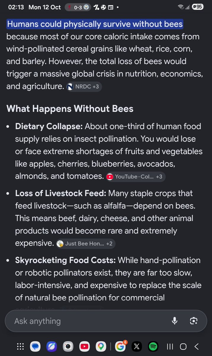 Cal0812's tweet photo. @RENNIKI_EVI @DexWave97026 Sorry, i dont eat raw seafood. Too much parasites being the reason why Japan colon cancer is on the high side. Bees on the other hand is the saviour of humanity. Dont they teach you anything in school? Dont be disrespecting the Bees 🐝 ya 👇 https://t.co/IUMX1E6hEL