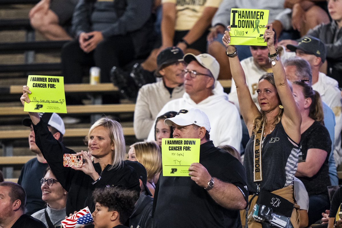 PurdueSports's tweet photo. The names we play for. 💚
#HammerDownCancer https://t.co/iaWiVJxJp0