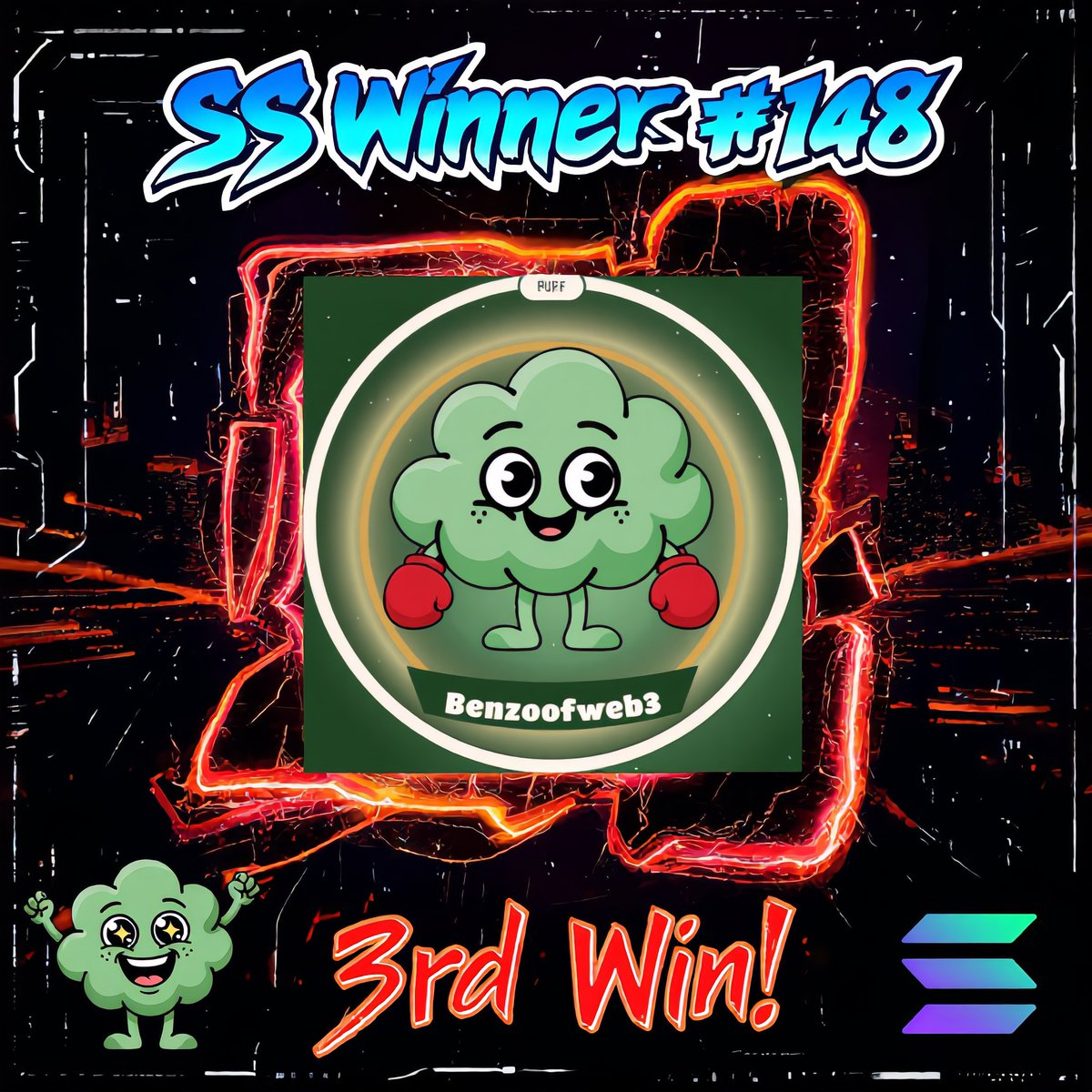 CryptoSmurf44's tweet photo. SMURF SPOTLIGHT V2 WINNER!Day 148
🔴 3rd Win!! 🔴

Congrats to @benzoofweb3

Winner Requirements:
✅️ Follow @benzoofweb3
✅️ Follow @fartkmmonsolana
✅️ Like &amp; Comment
✅️ Quote this Post

2 WINS = $50 in $SOL.
New random winner announced every 24hrs. https://t.co/ZSuuIvqMMJ
