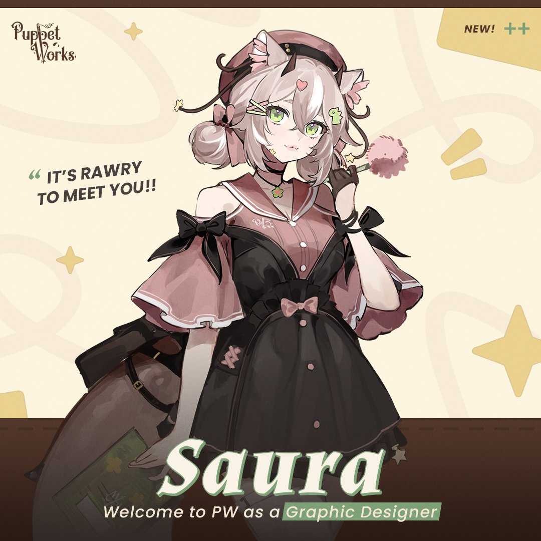 Puppet_works's tweet photo. Welcome to the team @saurawr_ 🦕🪡

Head graphic designer, social media manager, and convention planning extraordinaire! Saura brings so much creativity and dedication, we genuinely wouldn’t be the same without her. Please give Saura a warm welcome 🤎 https://t.co/PtdG7dUacA