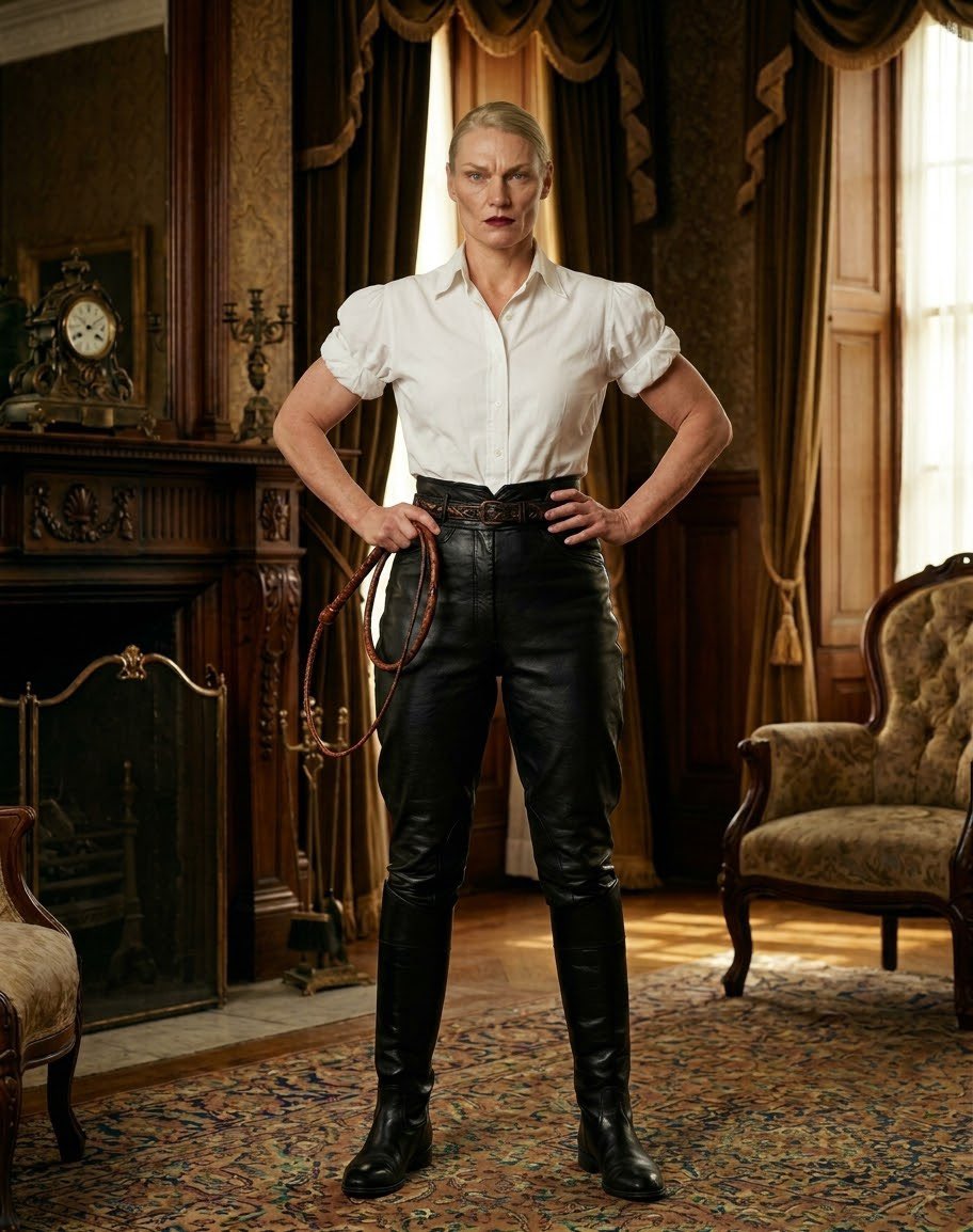 Rawclips265015's tweet photo. With prussian severity, Baroness Von Weber rules with an iron fist and a heart of steel. Her rolled-up sleeves are a seal of strength and command. Every male misogynist who dares to challenge her is broken by her unwavering discipline #germanlady #germany #alphalady #herrin https://t.co/hjxVU0VRs0