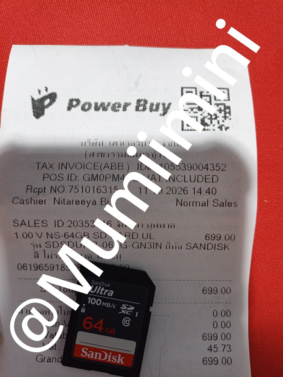 Mumiimini's tweet photo. ‼️ ปล่อยต่อเมมกล้อง SanDisk 64 GB เนื่องจากเค้าซื้อมาผิดรุ่น แกะแล้ว ยังไม่เคยใช้เลย ซื้อมา 699฿ ปล่อยต่อ 650฿ รวมส่ง ต่อราคาได้นิดหน่อย ของแท้แน่นอน มีใบเสร็จรับรอง
ใครสนใจรับน้องต่อทักมาได้เลยค่า
#กล้องดิจิตอล #เมมโมรี่การ์ด 
#กล้องดิจิตอลมือสอง https://t.co/EiemB4yNn4