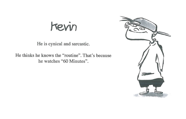 Golforo's tweet photo. This being the only thing about Kevin in the character bible is so funny to me. https://t.co/FluMPudQll