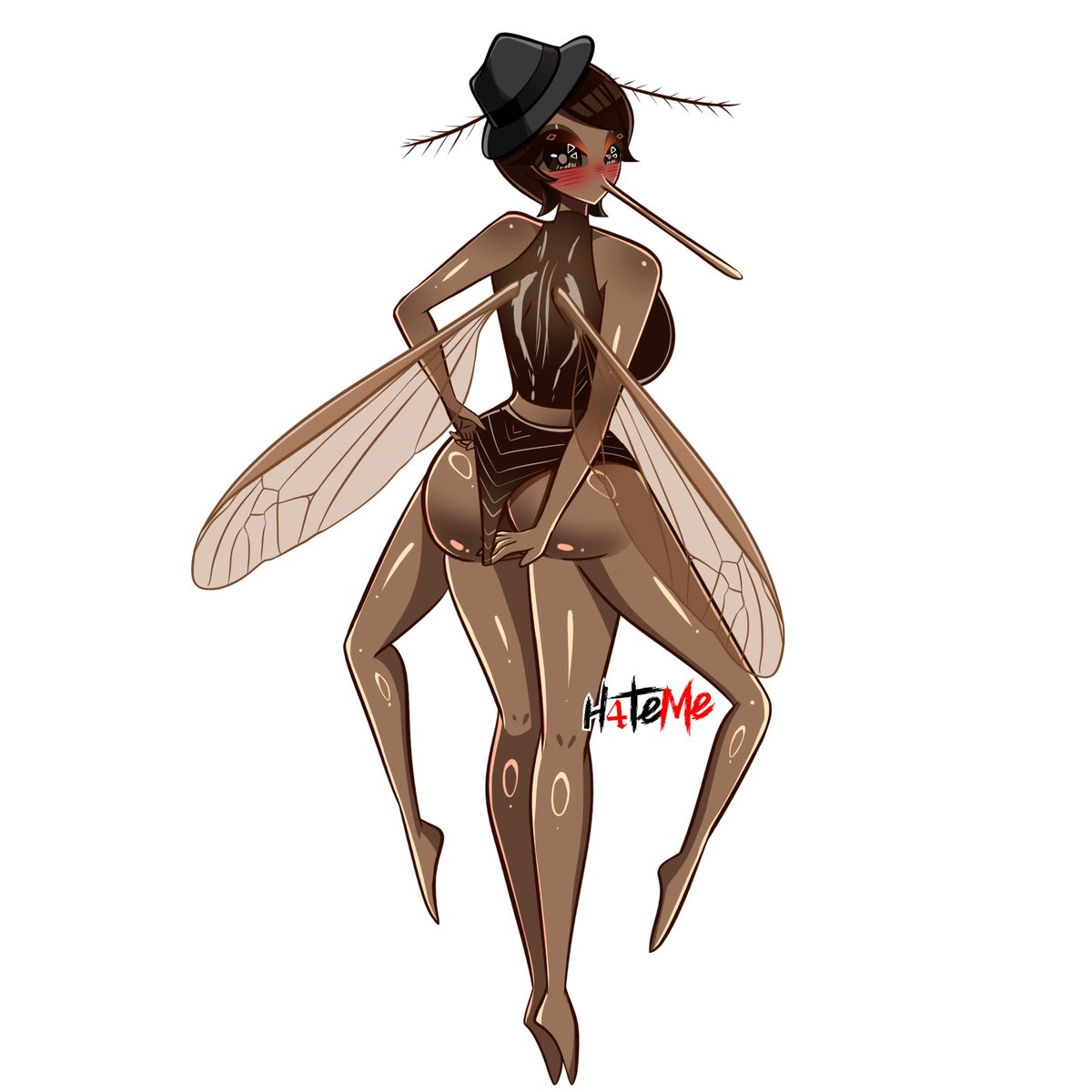 HassenH4M's tweet photo. 🐔Day 9: Picking Wedgie🐔 

Yep, a mosquito, why not? Who wouldn't want a sexy woman sucking your blood and maybe something else? 😏

Inspired by Bish's profile picture :3

#wedgies #nsfwartist #inktober #wedgietober #wedgie #pickingwedgie