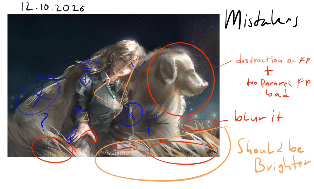 vizzllimee's tweet photo. After fresh eyes I always do routine correction, the point of improvement is spotting mistakes as much as as you can , because i dont have an art mentor , so i did by myself following knowledge I’ve been learning , in my opinion this is bad art https://t.co/cz7GBzvqcP