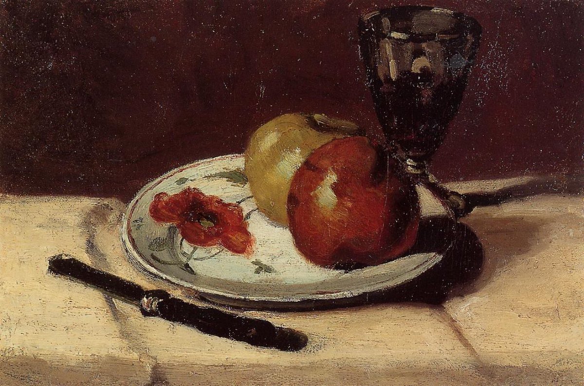 arte__foto's tweet photo. Naturaleza muerta con manzanas y un vaso 
Paul #cezanne https://t.co/wYcFd1sfUi