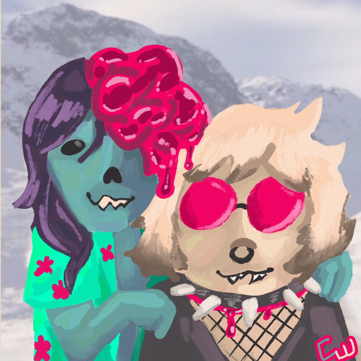 CheeseWater642's tweet photo. Painting practice of me and my twin @CianetoNeon cause we’re frieeeends. I really need to paint more often. https://t.co/f8lc5piFp1