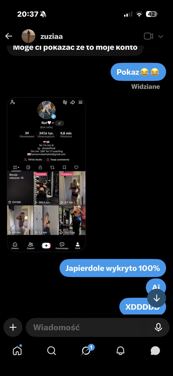 KundelAdrian's tweet photo. Uwaga na oszustke @zuzia_lovki przerabia zdjęcie dziewczyny w ai i jeszcze próbuje przerabiać że konto na tiktoku jest jej #findom #findompolska https://t.co/YmV1lvuLtH