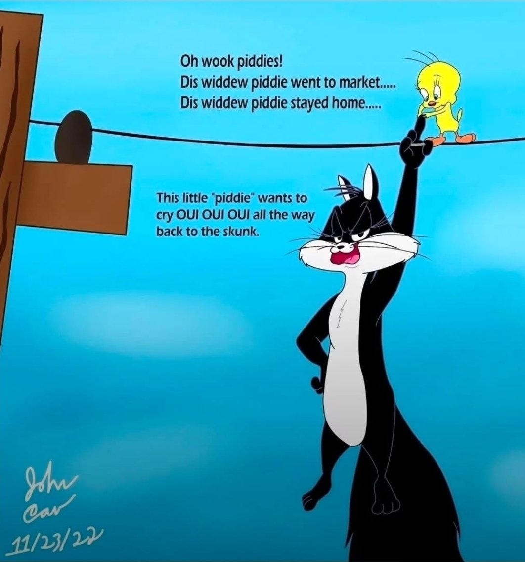 JohnCav6398's tweet photo. Gonna post some old art of mine. Penelope but if she switched places with Sylvester. Let's be honest she'd hate it so much more. #LooneyTunes #PenelopePussycat  #Sylvester #Tweety #pepelepew https://t.co/vx3K9PMXAj