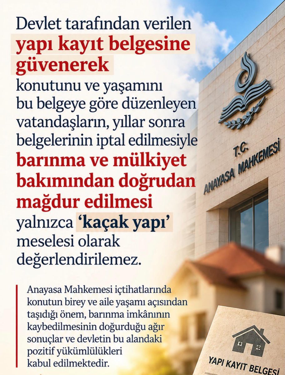 MDemirzo's tweet photo. @ilkaysimsek75 Yıkım kararları telafisi imkânsız maddi ve manevi zararlar doğurur; kanun koyucu acilen durdurma ve tescil yasası çıkarmalıdır
#YapıKayıtMecliseGelsin
#YuvaYıkmanınVebaliVar
@iytdernegi  @murat_kurum
@Akparti  @hasandogan
@RTErdogan @EmineErdogan
@ortacabel  @arasahmetmugla https://t.co/rDXHakkTYZ