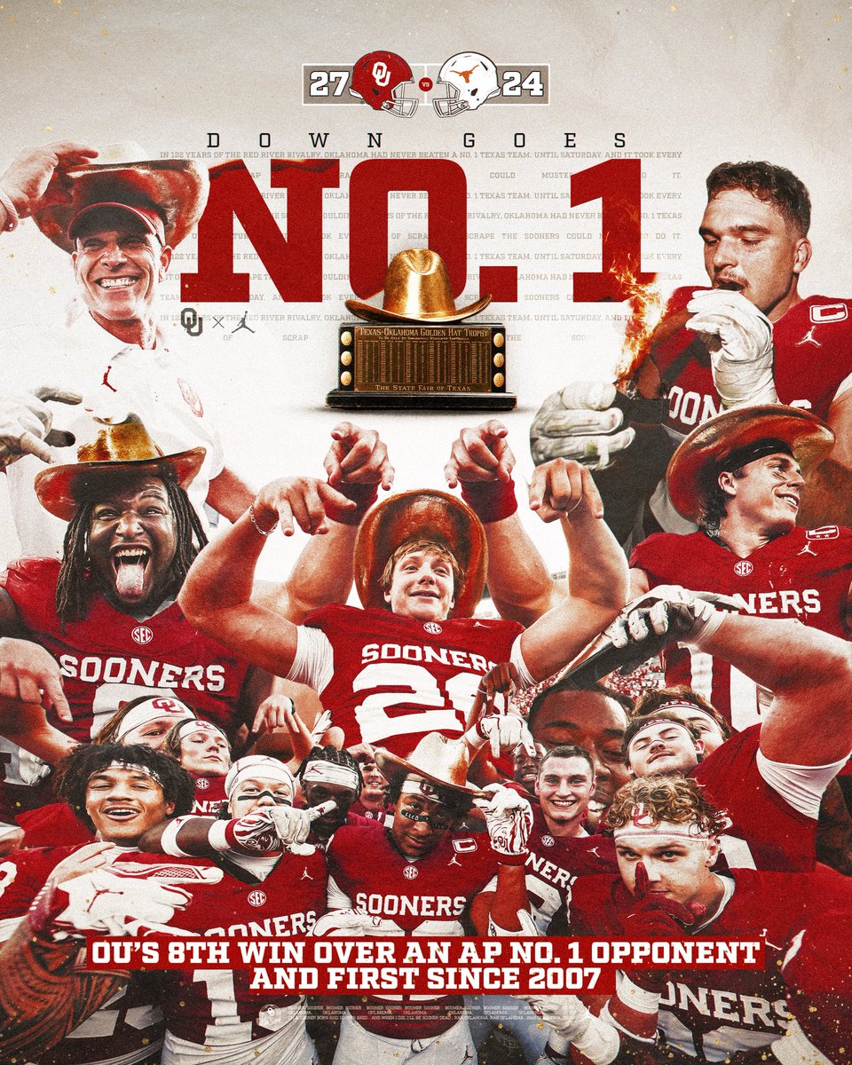 OU_Football's tweet photo. Tip of the hat 🤠 https://t.co/zlAuRWbhdt