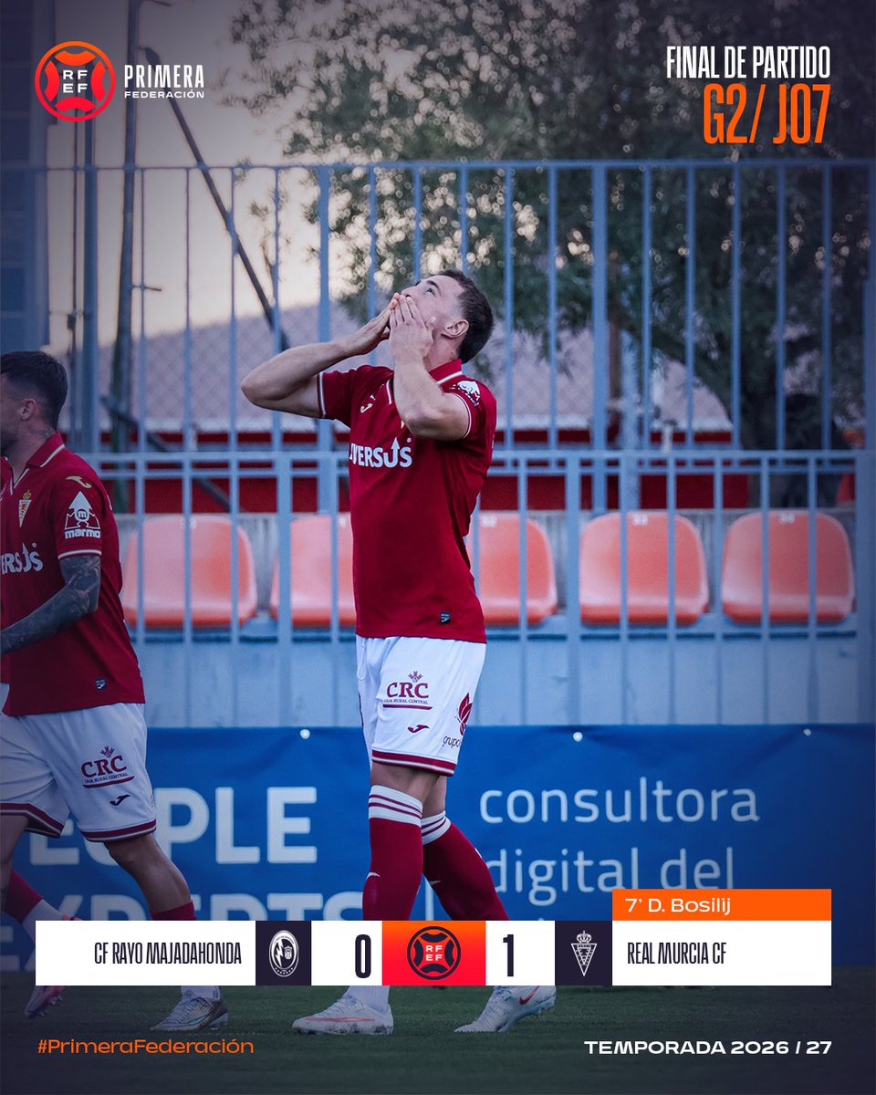 Primera_RFEF's tweet photo. 𝗙𝗜𝗡𝗔𝗟 | #RayoMajadahondaRealMurcia

🆚  @RMajadahonda 0-1 @realmurciacfsad 

#PrimeraFederación https://t.co/gKZG8pauKp