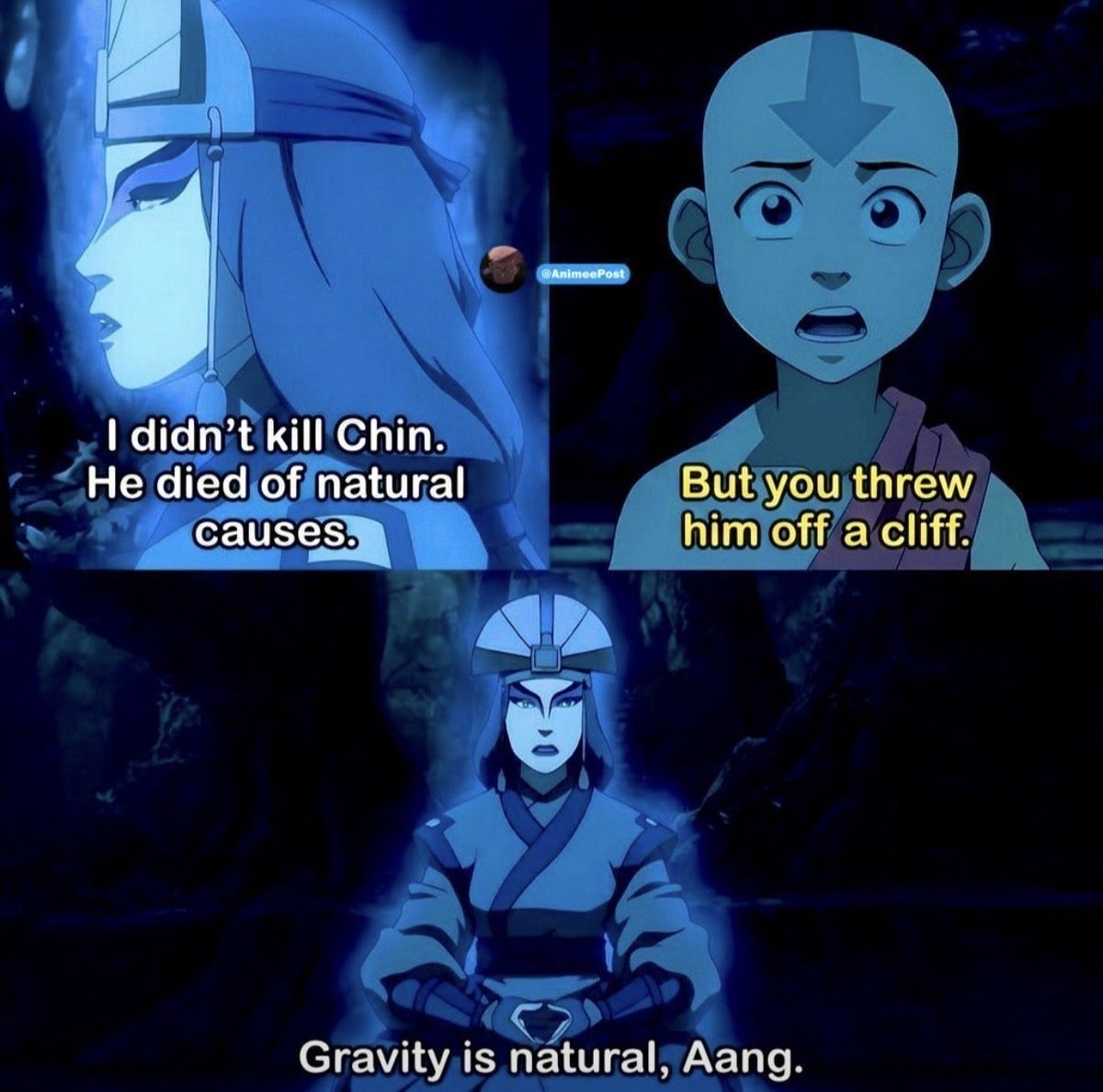AnimeePost's tweet photo. Kyoshi's logic 😭 https://t.co/r1G3xiAi3E