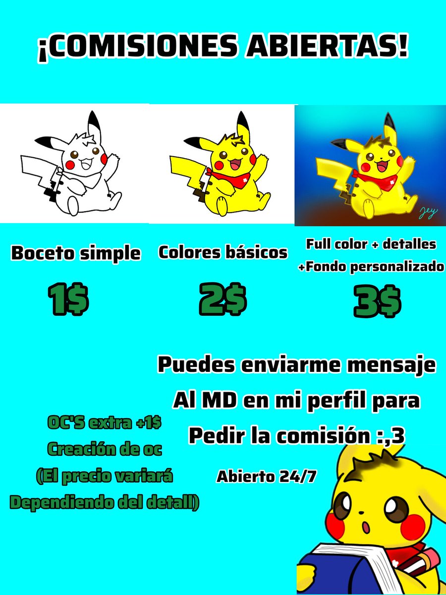 JeyCh6's tweet photo. DESPUÉS DE MUCHO PENSARLO HE DECIDIDO HACER EL INTENTO DE ABRIR COMISIONES!!

ES ALGO QUE LLEVO PENSANDOLO Y FINALMENTE HOY LO VOY A INTENTAR
ESTO LO HAGO CON EL FIN DE MEJORAR COMO DIBUJANTE Y APRENDER A SOCIALIZAR PARA HACER TRATOS

ESPERO TENER APOYO Y UN PAR DE PEDIDOS :,3 https://t.co/UMUVUBDuHz