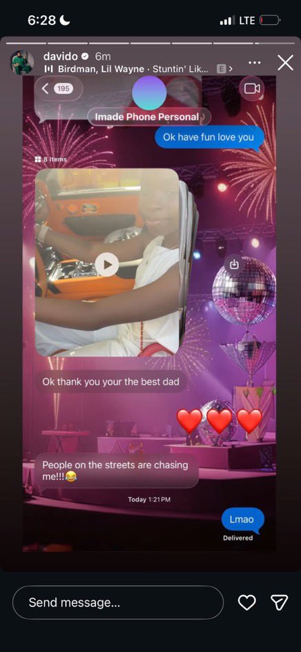 abazwhyllzz's tweet photo. Imade was outside on the street of  Lagos in Davido’s Rolls Royce cullinan❤️

Father and daughter love🥹❤️ https://t.co/hogbj5uSSb