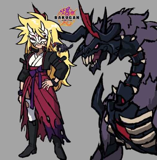 BunnyBoomBlasty's tweet photo. Una villana enmascarada! No puede faltar en una serie de bakugan ELLA ES HANNYA! y su compañero es Hydranoid!? Si el fin ya puedes ver... https://t.co/RnidAES2yf