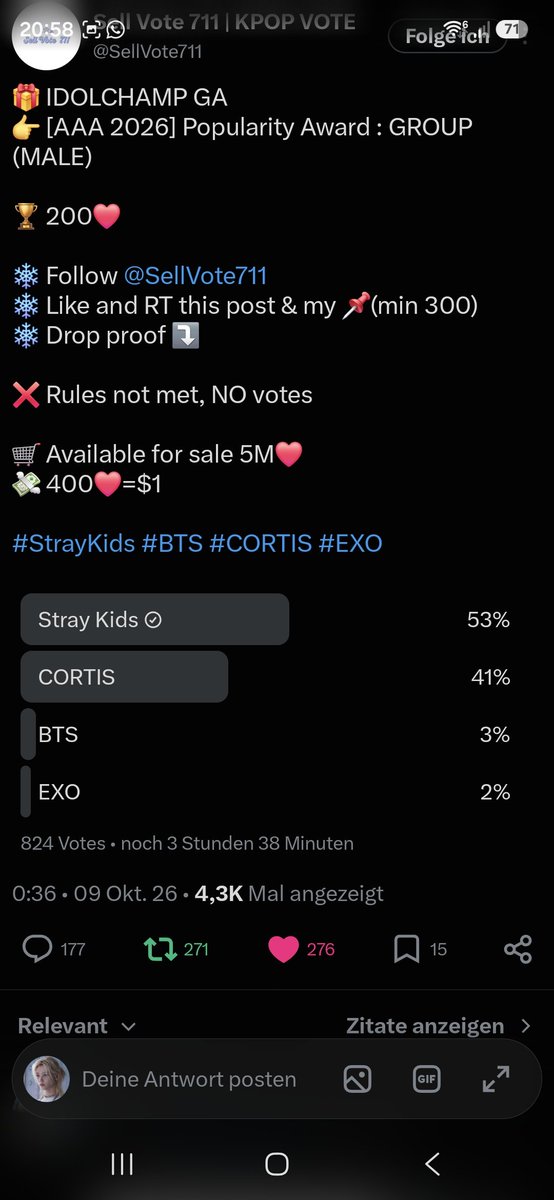 LeeFelix_DE's tweet photo. @SellVote711 Done for Stray Kids ❤️ https://t.co/mreNaGmugL