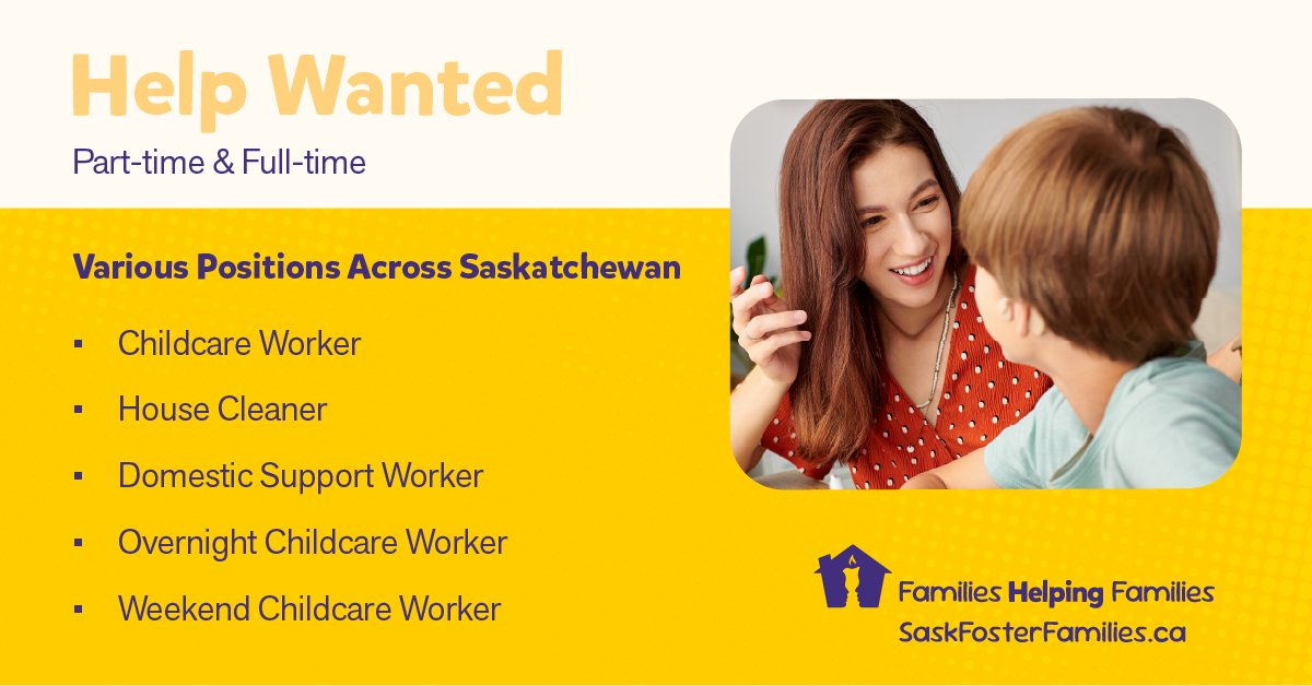saskfoster's tweet photo. Looking for meaningful work? We’re hiring support staff across Saskatchewan. Full-time and part-time roles available. Explore open positions and apply today at https://t.co/uzwZNbhoSq https://t.co/ljg85uisKE