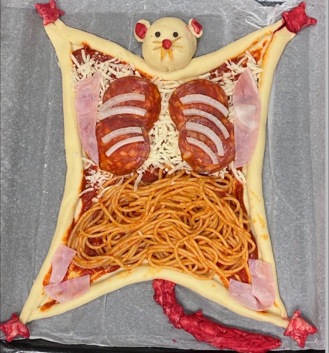 ichewthings's tweet photo. halloween food inspo 
would you eat this rat inspired meal https://t.co/kj1nTQCZ5H