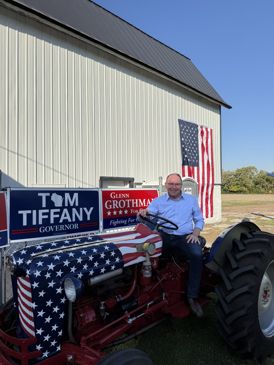 TylerWelschWI's tweet photo. MILK COWS, NOT TAXPAYERS 

Tom Tiffany’s plan: Return the $3 billion surplus. End the 400-year property tax hike. No state tax on tips/overtime. Cut income taxes 10% for working families.

David Crowley’s plan: Higher taxes to pay for more government.

2021: Raised property taxes by $2.9 million.
2022: Raised property taxes by $5.5 million.
2023: Raised property taxes by $3.5 million.
2024: Nearly DOUBLED the sales tax.
2025: Raised property taxes by $7.2 million.
2026: Raised property taxes by $10.4 million.
2027: Proposed raising property taxes by another $7.8 million.

And after all those tax increases, David Crowley is still on track to run Milwaukee County into a $51 million deficit. He’ll tax and spend Wisconsin into the ground.

Vote for Common Sense Conservatives. Vote Tom Tiffany before Nov 3rd. 🇺🇸

@TomTiffanyWI 
@TiffanyWarRoom