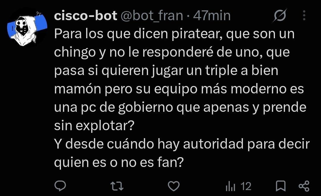 bot_fran's tweet photo. @gus_y2k8 @Lino_64_ @kalipodelimon Desde cuándo se creen autoridad en algo https://t.co/0AkASsyOl5