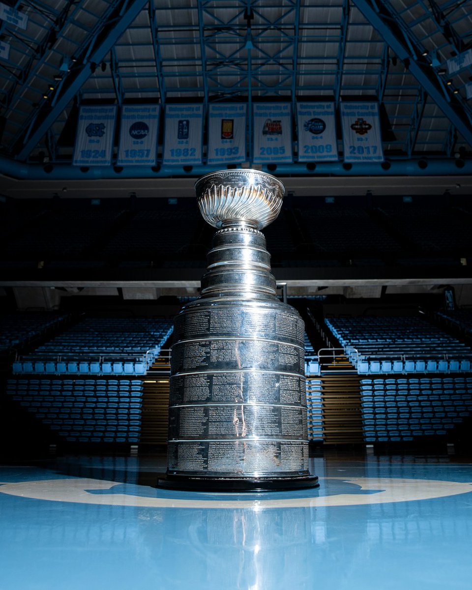 UNC_Basketball's tweet photo. The collab you didn't know you needed.

Shout out former manager, and current @Canes employee Mallory Wilmoth, for bringing the Cup through Chapel Hill today ‼️ https://t.co/clGiIRCw9W