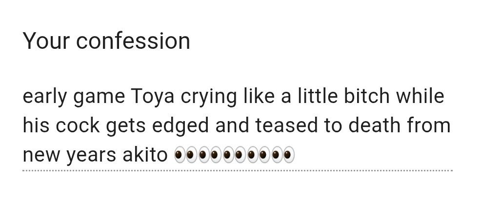 touakiconfess's tweet photo. ☕️🥞

"early game Toya crying like a little bitch while his cock gets edged and teased to death from new years akito 👀👀👀👀👀" https://t.co/504fTESiuO