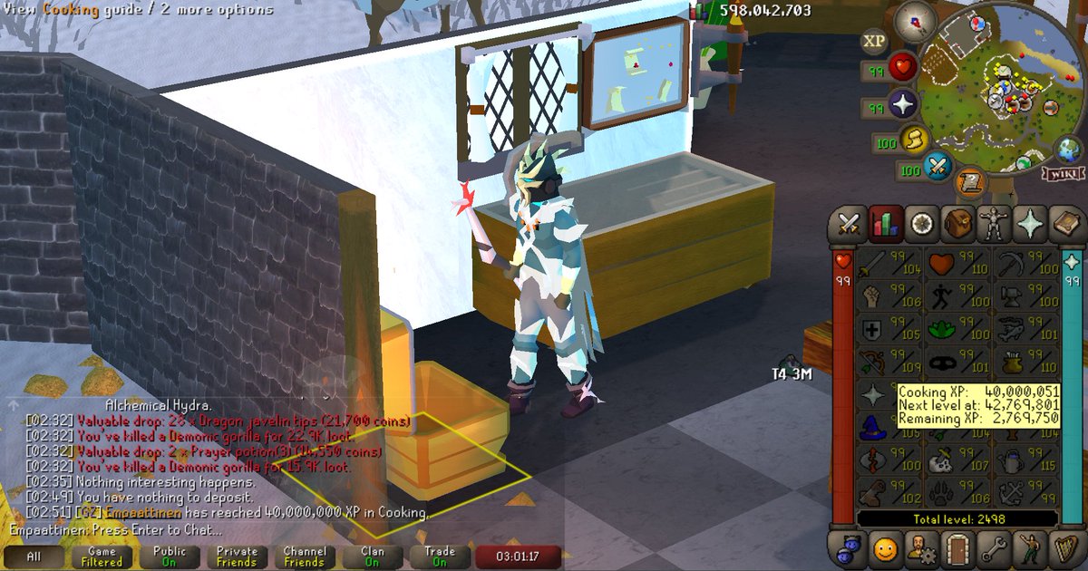 vedleius's tweet photo. 30m slayer ja 40m cooking=) https://t.co/AYuazAecQf