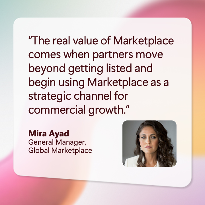 msPartner's tweet photo. Looking to grow through Microsoft Marketplace?

Mira Ayad shares how Frontier Accelerate for Marketplace supports eligible software companies across Build and Publish, Grow, and Differentiate.

Revisit the blog: https://t.co/nXTdNsyktu

#MSPartner https://t.co/Bf8NqJJlXb