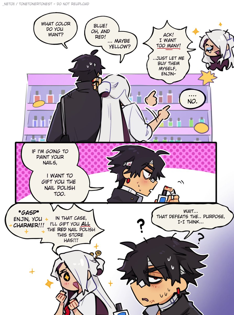 _netoII's tweet photo. some messy comics about nail polish 💅 (ft kyouka / enjin highschool au) https://t.co/CT0Q9ybF68