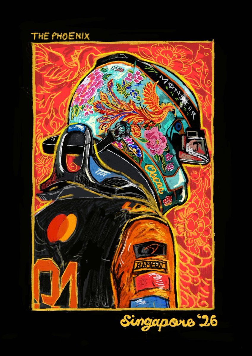 rameenwhile's tweet photo. bye bye beautiful helmet (alt: oscar piastri is a goddamn what?) #singaporegp https://t.co/TphQD9jCpq