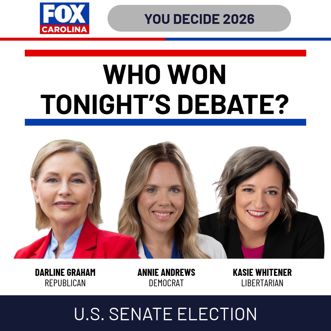 foxcarolinanews's tweet photo. Who do you think won tonight's U.S. Senate debate? https://t.co/XKIAwUKm9Q