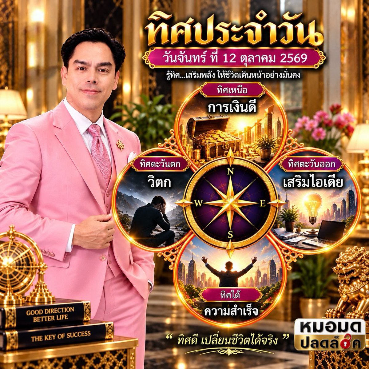 MormodPlodlock's tweet photo. พลังทิศปลดล็อคดวง ประจำวันที่ 12 ตุลาคม 2569

#ทิศเหนือ #ทิศใต้ #ทิศตะวันออก #ทิศตะวันตก
#ปลดล็อคไลฟ์Daily
#LifeTips
#Upgradeชีวิต
#มูอย่างมีสติ
#สายมูยุคใหม่

📥 ปรึกษา #ดูดวง #ฮวงจุ้ย #ฤกษ์มงคล ปลดล็อคเฉพาะบุคคล และ #ปลดล็อคคลับ ติดต่อที่ ข้อความ ครับ 

#หมอมดปลดล็อค https://t.co/xm5enmHVQz