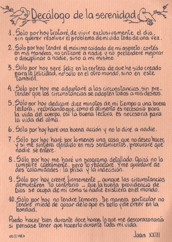 MarisolSte598's tweet photo. Decálogo de la Serenidad de Juan XXIII https://t.co/0cDnkf2vwE