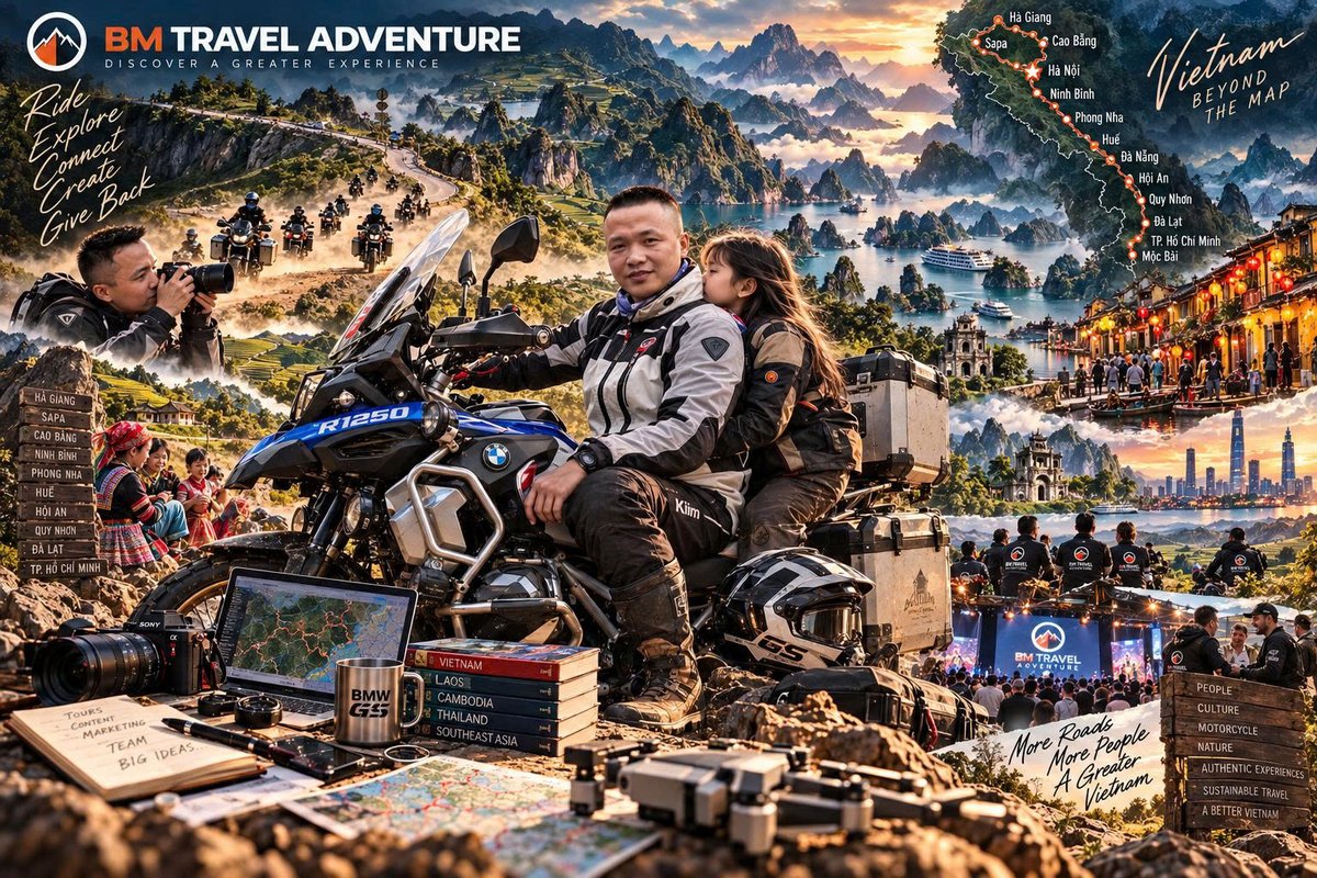 kathellyhellen's tweet photo. Twenty years ago, one ride over O Quy Ho Pass changed everything. Vietnam stopped being a view from a bus window and became wind, mist, gravel, and open road. That feeling became BM Travel Adventure. Some roads must be ridden to be understood. https://t.co/YZnSOUyjiR