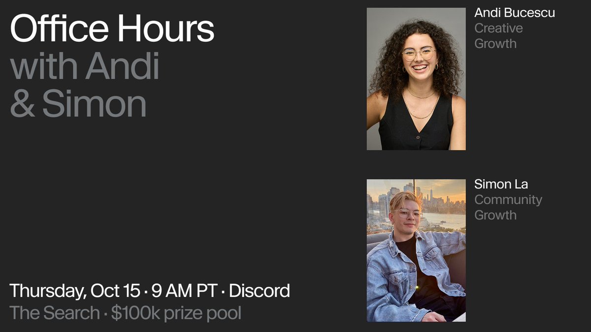 ElevenCreative's tweet photo. We’re on the search for the world’s catchiest ad, with $100k up for grabs across 11 winners.

Andi and Simon from the ElevenLabs team are hosting office hours in our Discord on Thursday, October 15 at 9 AM PT to walk through the challenge and take questions live.

Discord details and how to enter are below.