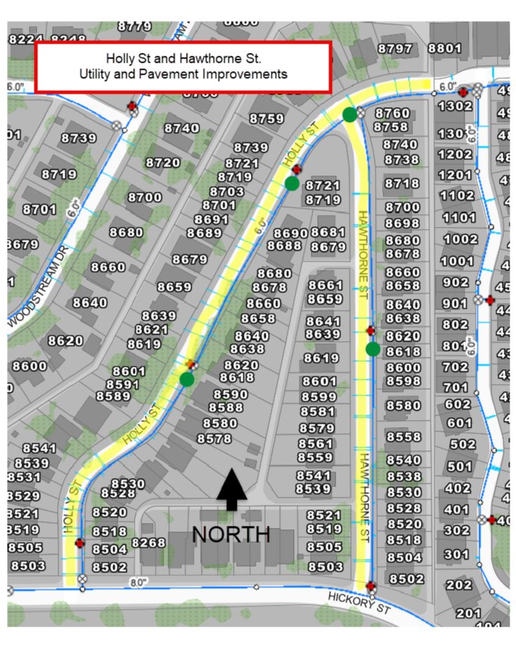CityOfFriscoTx's tweet photo. Roadwork Roundup: Week of October 12, 2026 🚧
These roadwork projects may continue to impact traffic this coming week. (Estimate 2 wks. for completion, weather permitting).

Ongoing Pavement Repairs:
- 4984 Main St.
- 12602 Canoe Rd.
- Sterling Ranch - Arabian Way and Clydesdale Court- 11649 Westlawn Ln.

Ongoing Utility and Pavement Improvements:
- Holly and Hawthorne Streets

@friscopd
