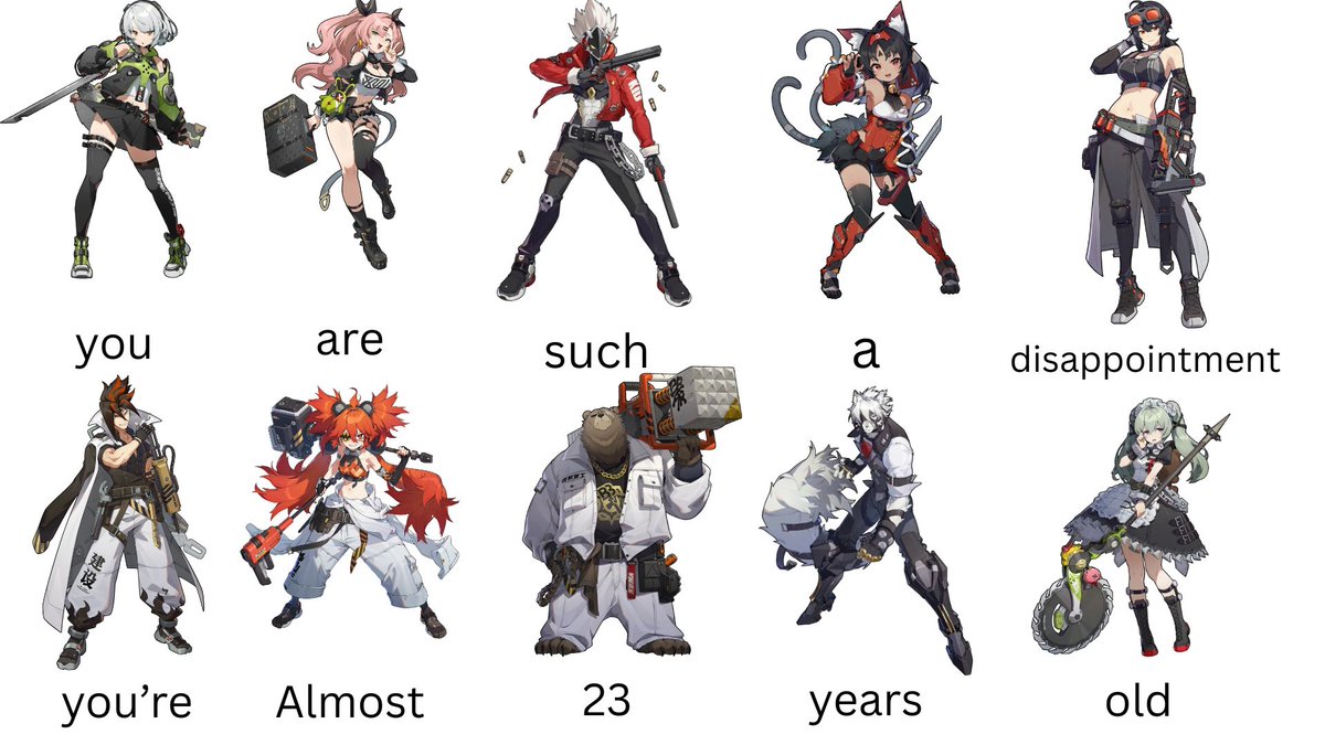 JaneDoeGlazer's tweet photo. I asked my dad to name zzz characters https://t.co/v7kFBxLQup