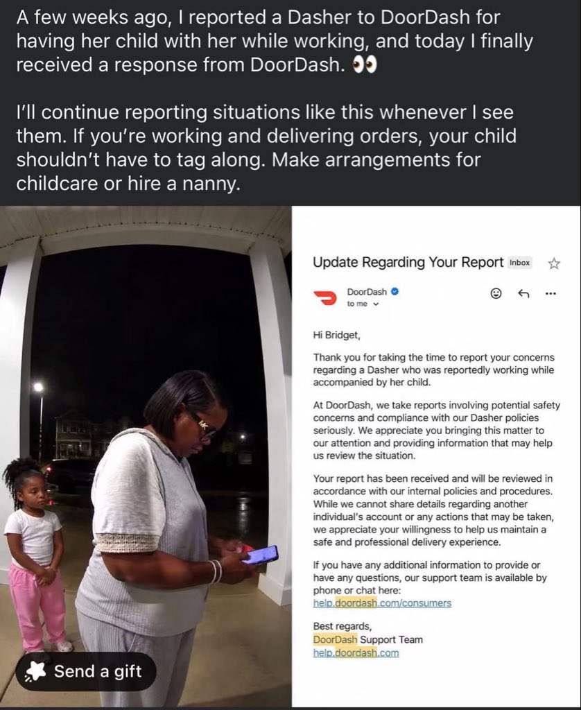 RoyIsThaTruth's tweet photo. DoorDash allows Dashers to have their children, spouse, or other passengers in the vehicle while making deliveries. 
I can’t stand a hater like this making it hard for people who genuinely want to work or make extra cash for their family. https://t.co/cqAtS3Ip0L