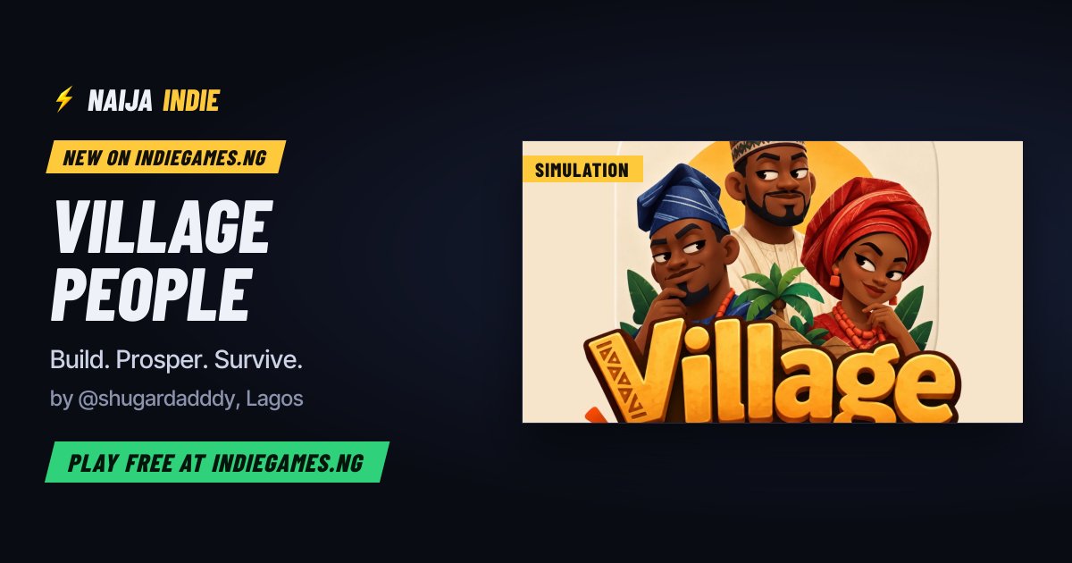 indiegamesng's tweet photo. New on Naija Indie 🎮

Village People
Build. Prosper. Survive. https://t.co/HaDk7GCqeD